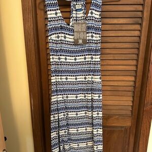 Kavu Blue and White Geometric Dress